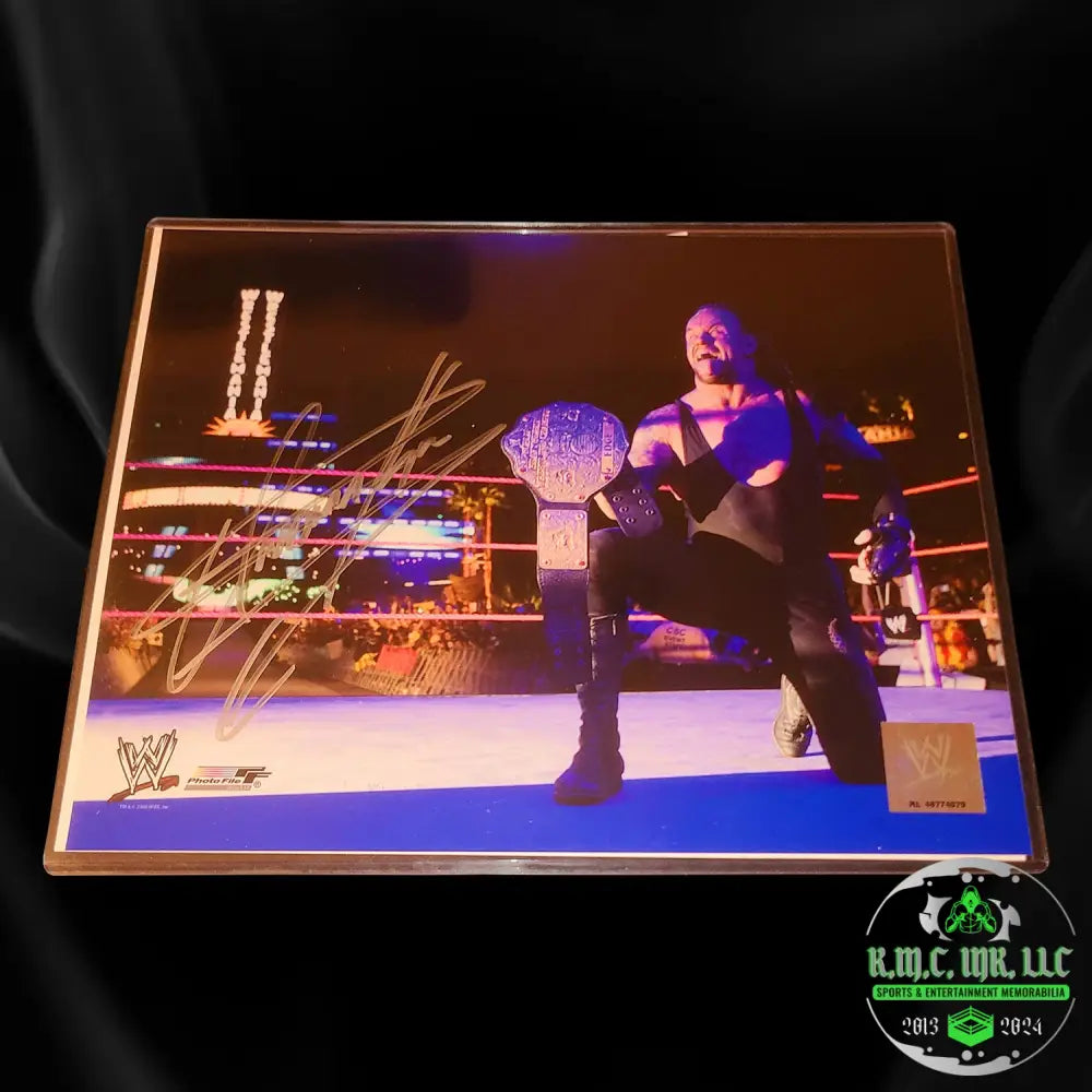 *Wwe The Undertaker Signed Autographed Mania Purple Title Pose 8X10 Photofile* #Taker70
