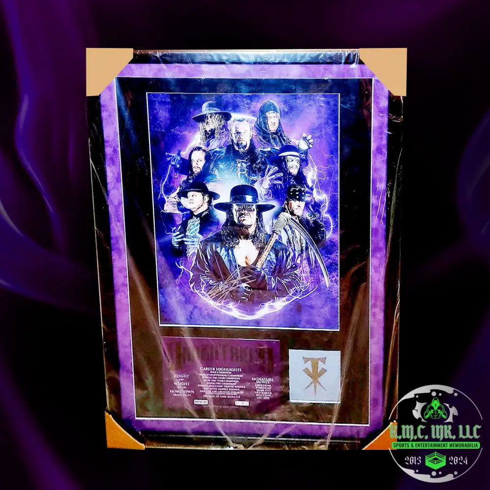 *Wwe The Undertaker Signed Autographed Phenom Lord Of Darkness Wwe History Taker 27X40 Framed
