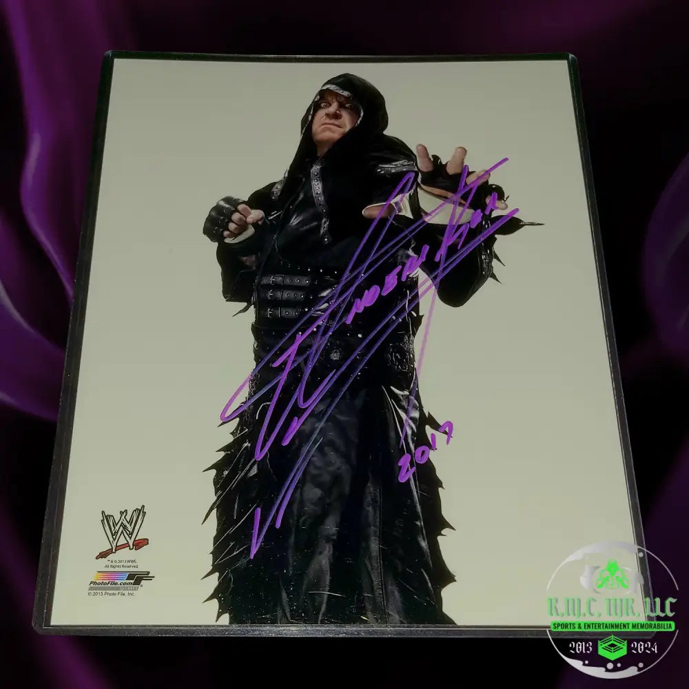 *Wwe The Undertaker Signed Autographed Sick Purple Ink 8X10 Photofile* #Taker64