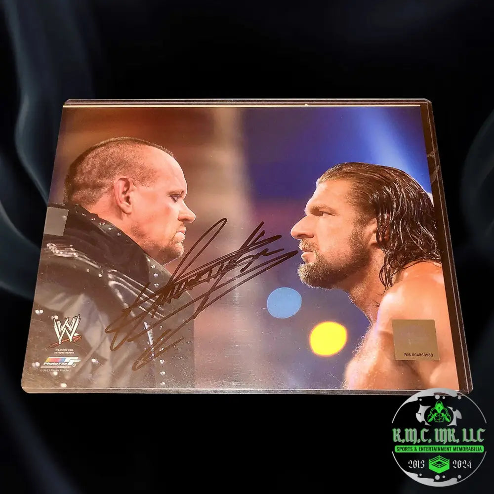 *Wwe The Undertaker Signed Autographed Wrestlemania Faceoff W/Hhh 8X10 Photo* #Takerhhh89