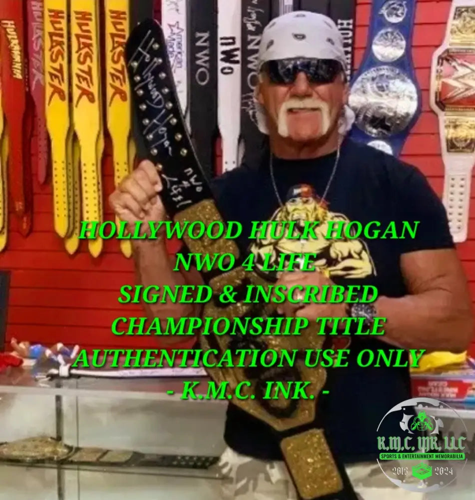 *Wwe/Wcw Hollywood Hogan Signed Autographed + Inscribed ’Nwo 4 Life’ ’2Sweet’ Spray Painted