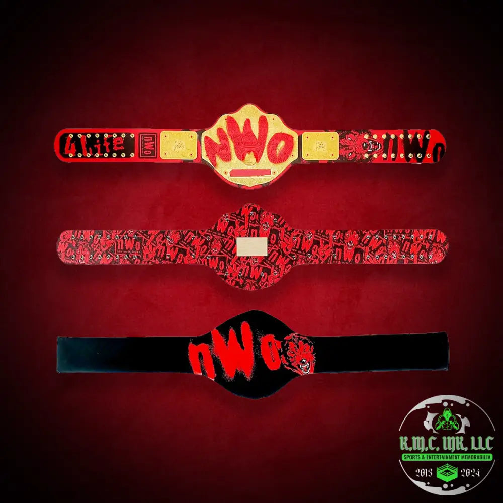 *Wwe/Wcw Nwo Wolfpack 4Life Red & Black Signature Series Championship Title Belt: #Nwowolfpac673