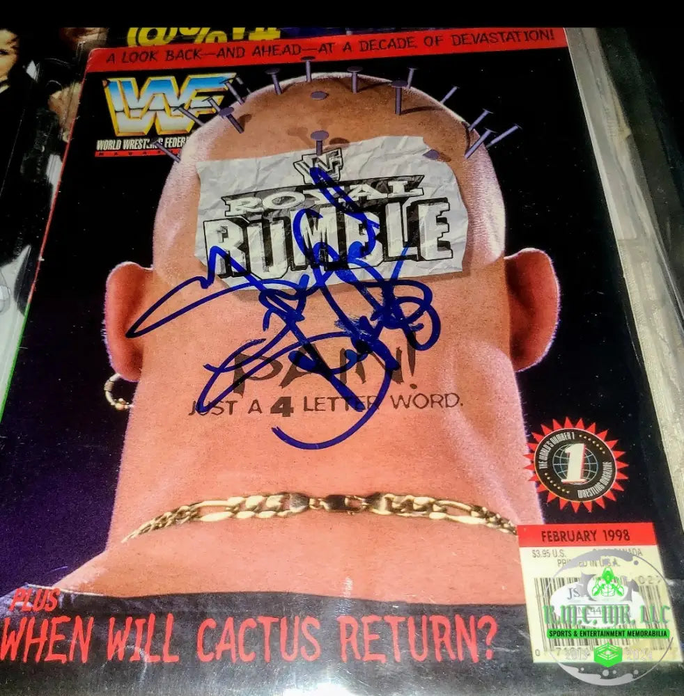 *Wwe/Wwf Stone Cold Steve Austin Autographed Royal Rumble Wwf Original Raw Magazine W/Jsa*#Austin497