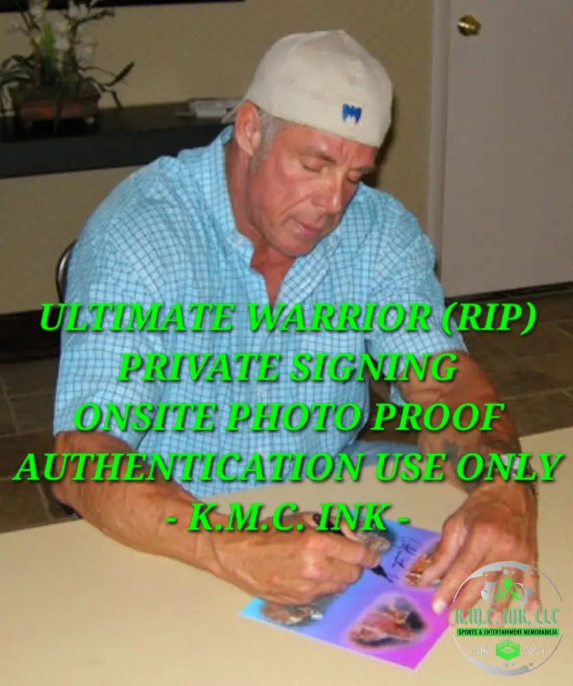 *Wwf/Wwe/Wcw Ultimate Warrior Rip Signed Autographed Collage Project Official Authentic Holo 8X10*