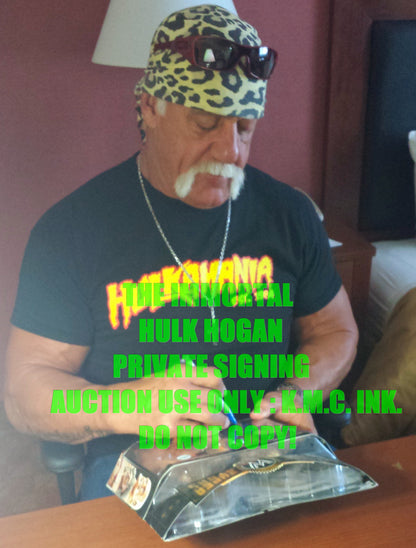 *WWF/WWE HULK HOGAN & ULTIMATE WARRIOR DUAL SIGNED AUTOGRAPHED 5X INSCRIBED "WRESTLEMANIA VI" "CHAMP VS CHAMP" "APRIL 1 1990" CLASSIC SUPERSTARS W/PROOF: SUPER RARE!* 1/1 #HOGANWARRIORCLASSIC2A