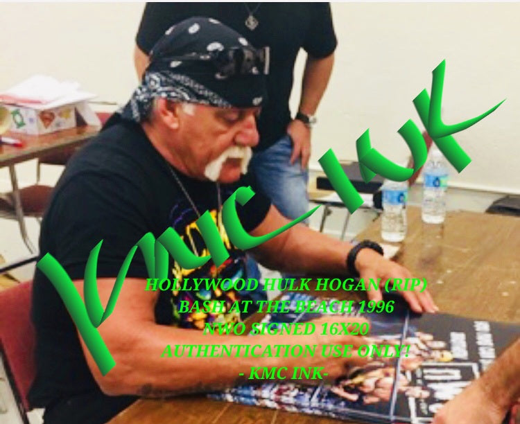 *WWE/WCW NWO HULK HOGAN SCOTT HALL KEVIN NASH NWO BASH AT THE BEACH 3X SIGNED AUTOGRAPHED 16X20 W/ ONSITE PROOF - SUPER RARE!* #HOGANBASHNWO165