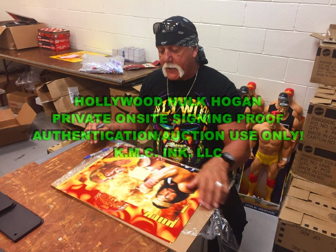 *WWE/WWF HULK HOGAN SIGNED AUTOGRAPHED & INSCRIBED "MEGAPOWERS" 12X18 RARE W/ASI HOLO & ONSITE PROOF!*#HOGANMEGAPOWERS135