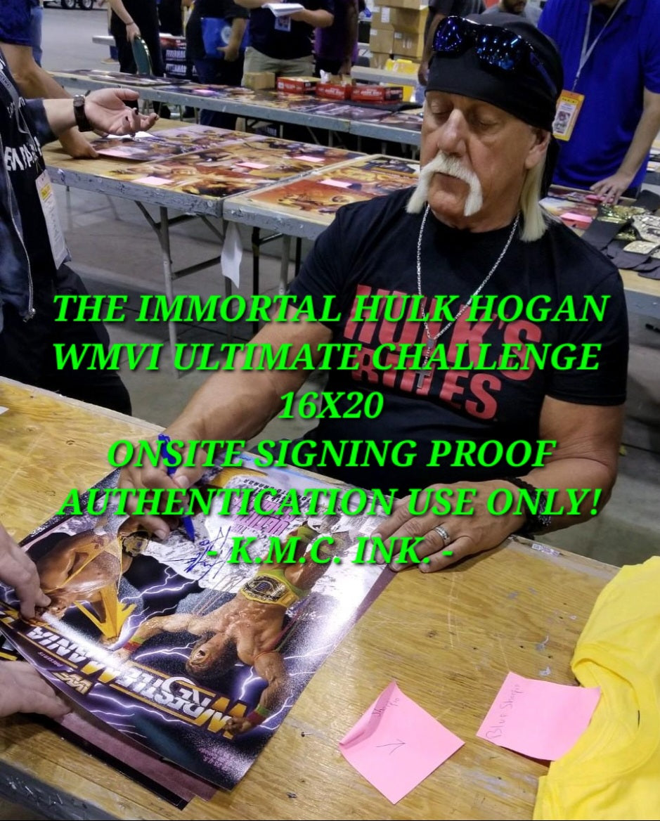 *WWE/WWF HULK HOGAN SIGNED AUTOGRAPHED 16X20 MANIA IV ULTIMATE CHALLENGE W/ASI HOLO & ONSITE PROOF!#HULKWARRIOR120