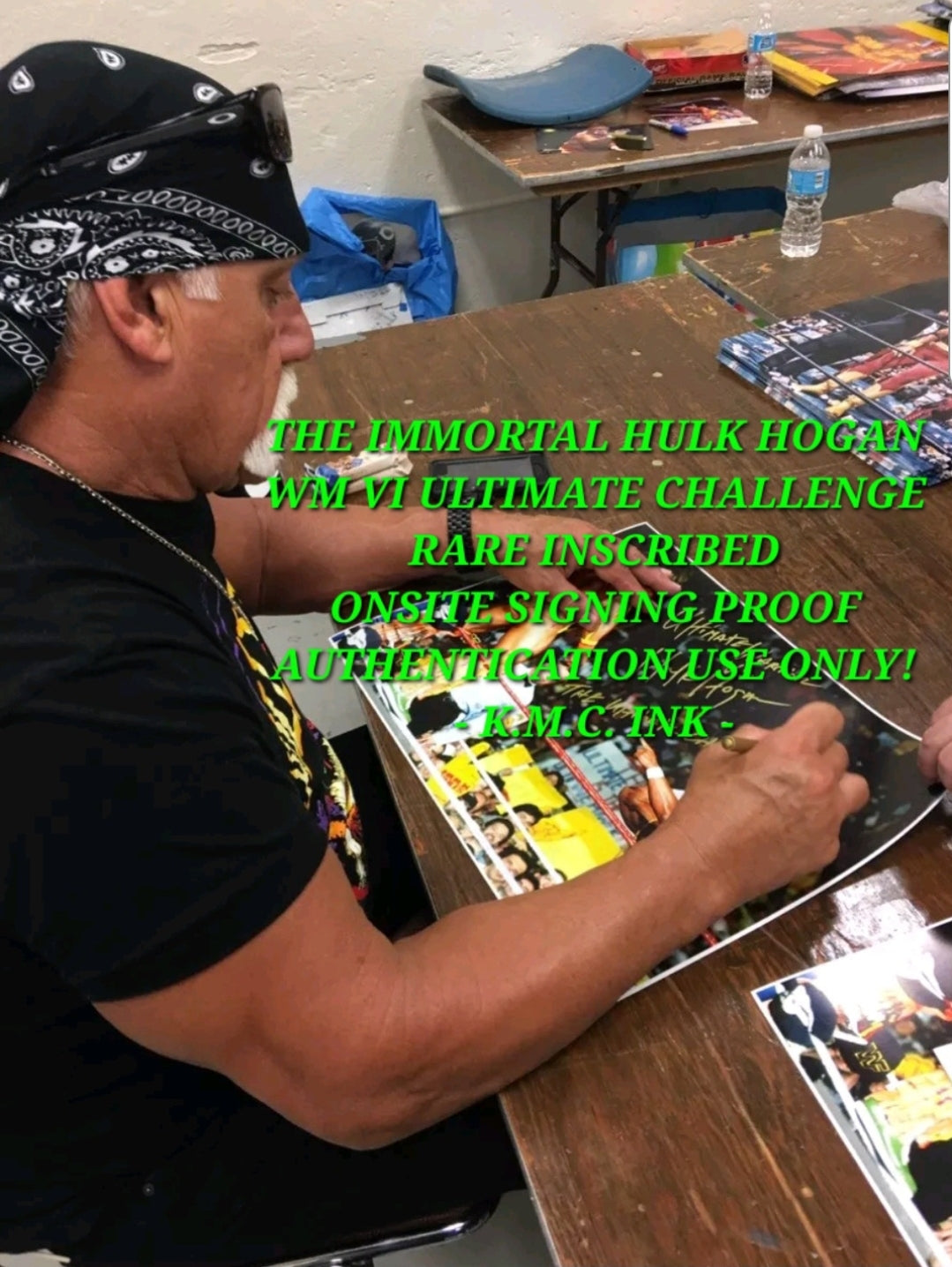 *WWE/WWF HULK HOGAN SIGNED AUTOGRAPHED & RARE 2XINSCRIBED "THE ULTIMATE CHALLENGE" 16X20 W/ONSITE PROOF!#HULKSTERWARRIOR130