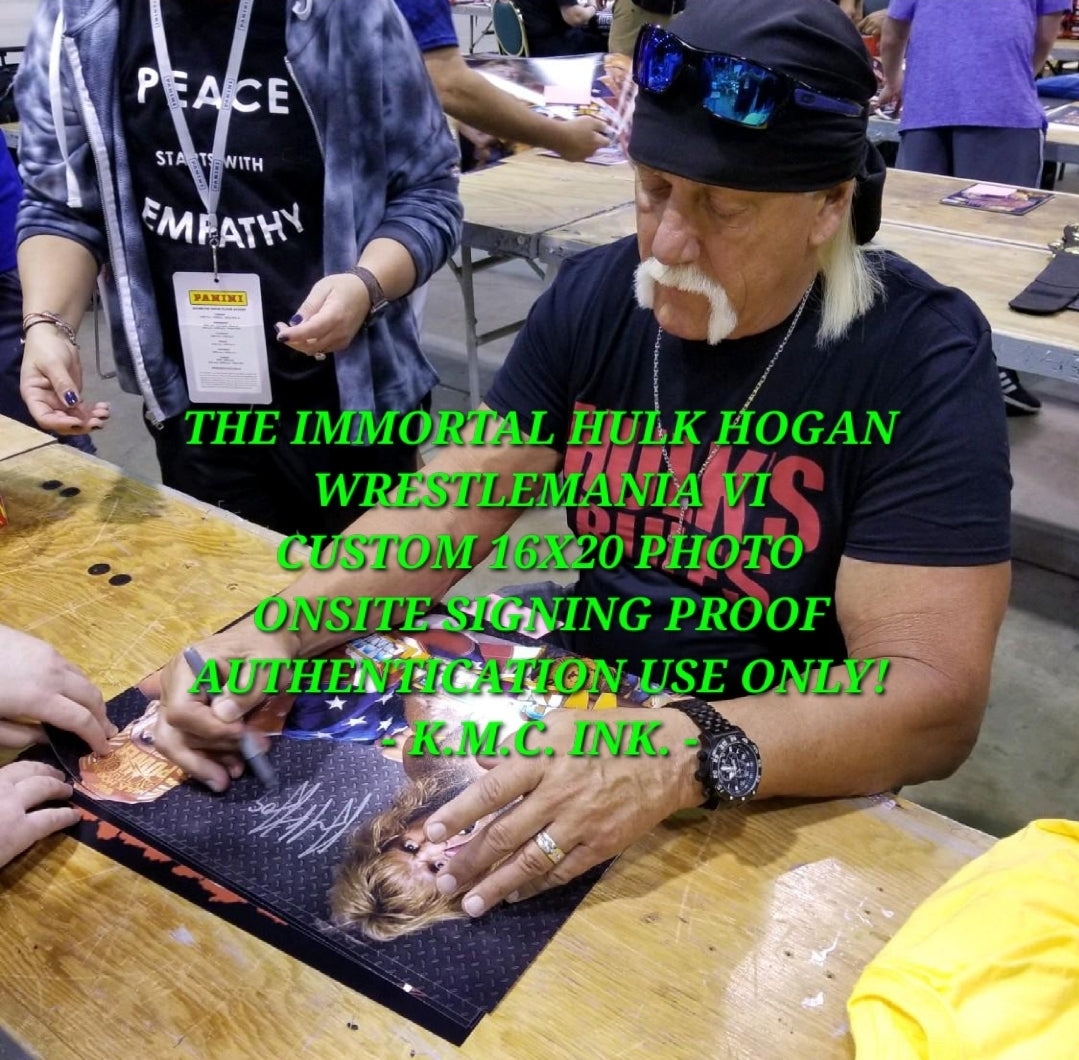 *WWE/WWF HULK HOGAN SIGNED AUTOGRAPHED 16X20 MANIA IV HOGAN VS WARRIOR W/ASI & ONSITE PROOF!*#HOGANWARRIOR112A