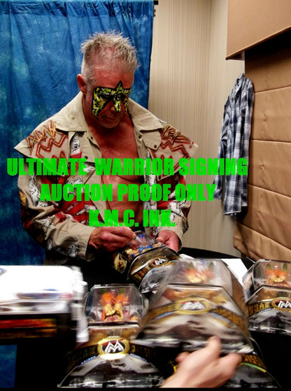 *WWF/WWE HULK HOGAN & ULTIMATE WARRIOR DUAL SIGNED AUTOGRAPHED 10X INSCRIBED "WMVI" "HULKAMANIACS VS WARRIORS" VS "2 TIME IC CHAMP" "APRIL 1 1990" "FEEL THE POWER" +MORE CLASSIC SUPER. 1/1 ULTRA RARE! #HOGANWARCLASSIC1A