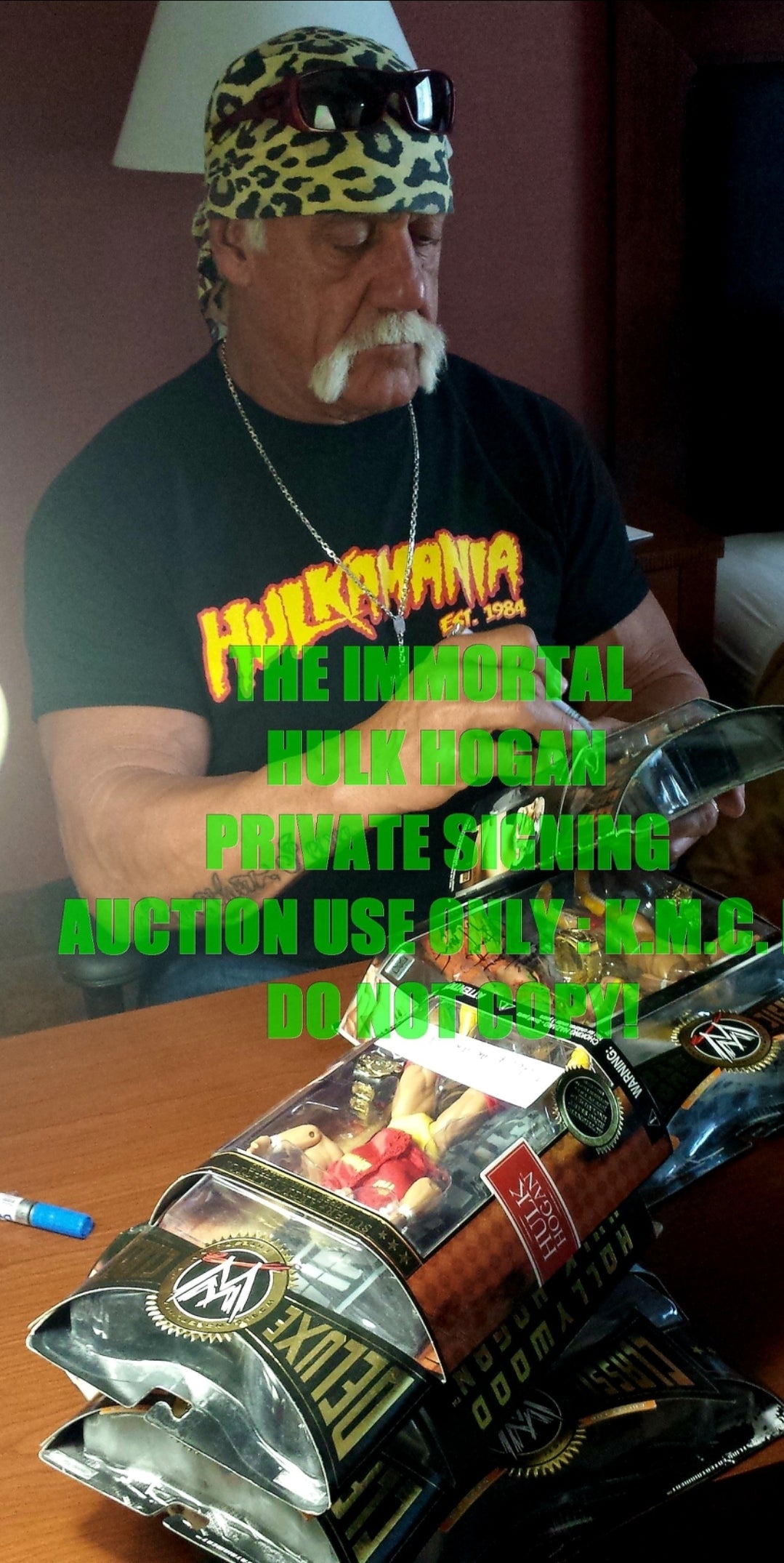 *WWF/WWE HULK HOGAN & ULTIMATE WARRIOR DUAL SIGNED AUTOGRAPHED 10X INSCRIBED "WMVI" "HULKAMANIACS VS WARRIORS" VS "2 TIME IC CHAMP" "APRIL 1 1990" "FEEL THE POWER" +MORE CLASSIC SUPER. 1/1 ULTRA RARE! #HOGANWARCLASSIC1A