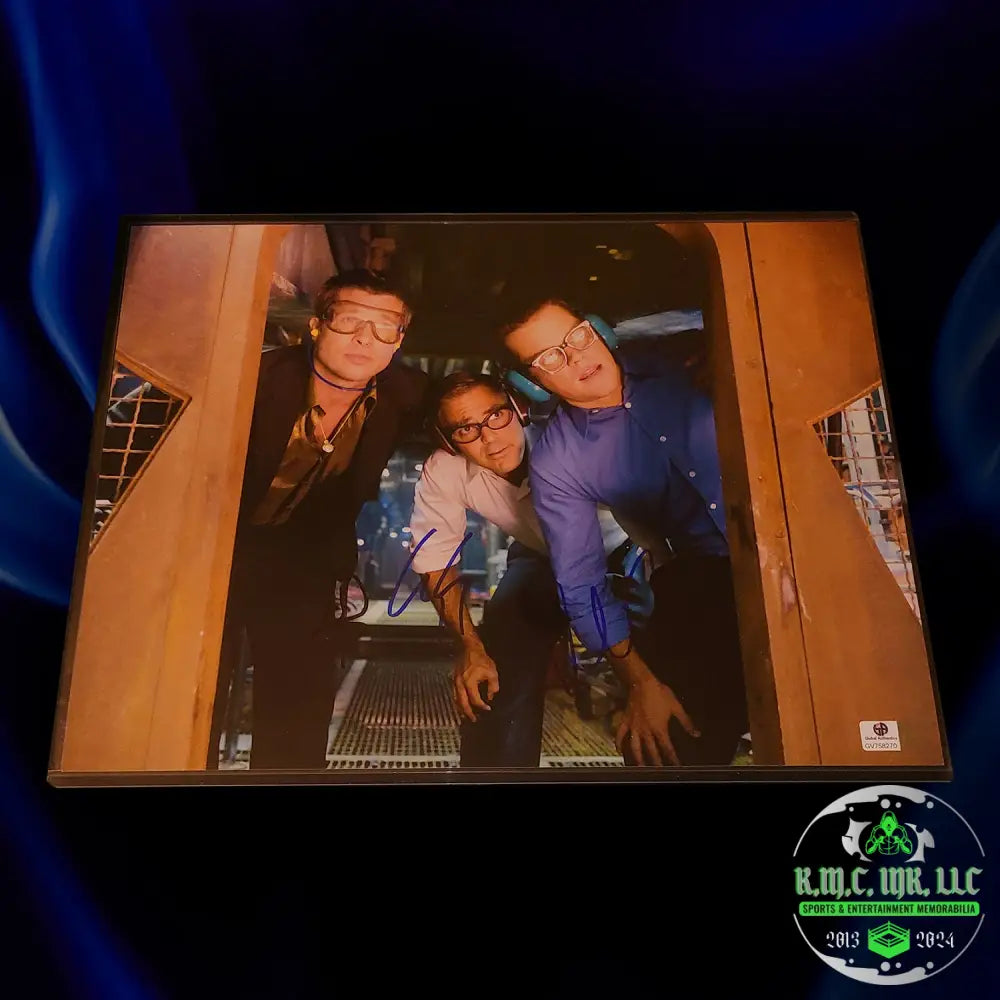*Brad Pitt George Clooney Matt Damon Signed Autographed 11X14 Photo Gv Cert: #Triple236