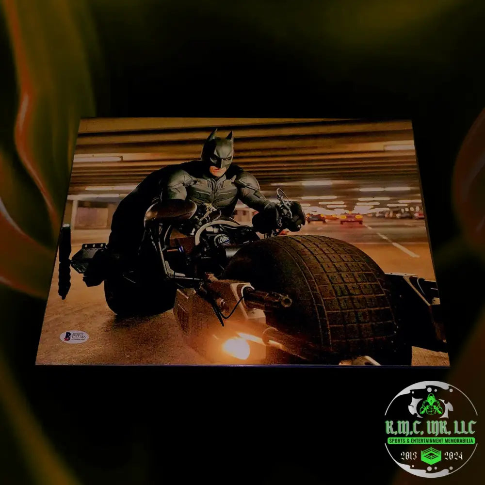 *Christian Bale The Dark Knight Signed Autographed 16X20 Poster Batpod Bike W/ Bas Beckett*
