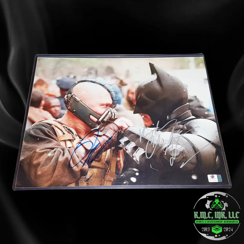 *Christian Bale & Tom Hardy Dual Signed Autographed 11X14 Dark Knight Rises Fight Photo W/Gv Rare*