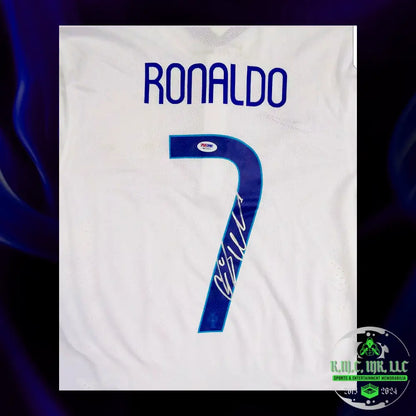 *Fifa Cristiano Ronaldo Cr7 Signed Autographed Fifa White & Blue 1914-2014 Portugal Jersey W/