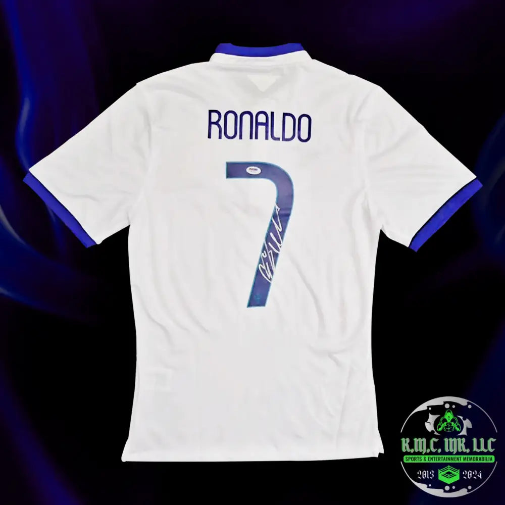 *Fifa Cristiano Ronaldo Cr7 Signed Autographed Fifa White & Blue 1914-2014 Portugal Jersey W/