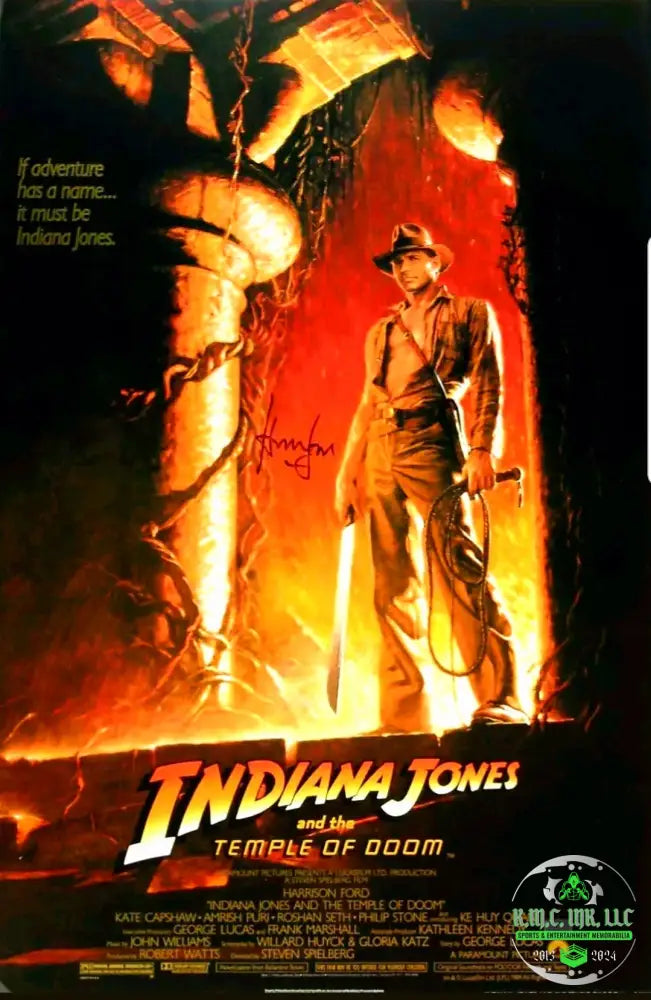*Harrison Ford Indiana Jones Signed Autographed Temple Of Doom 27X40 Frame W/Onsite Proof &