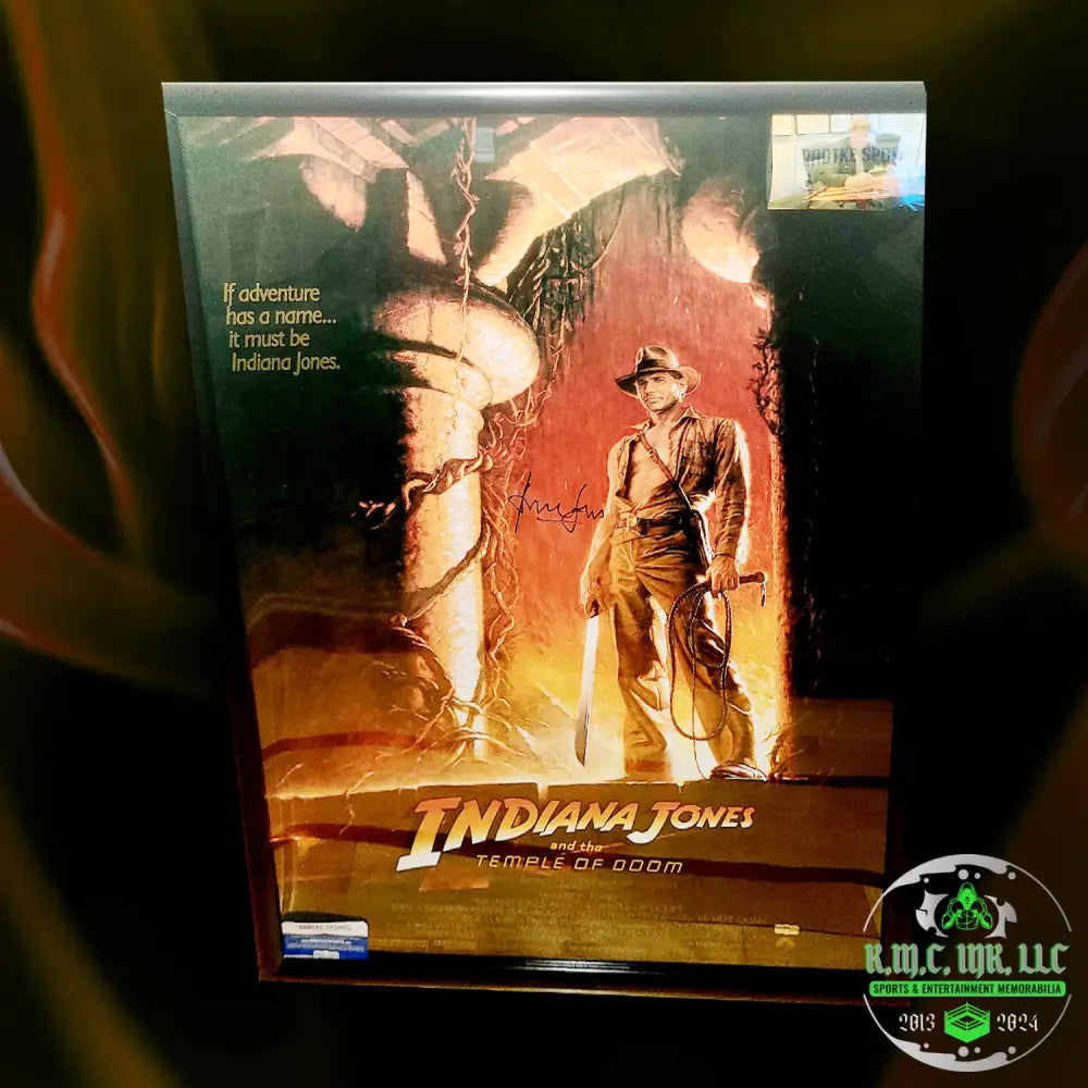 *Harrison Ford Indiana Jones Signed Autographed Temple Of Doom 27X40 Frame W/Onsite Proof &