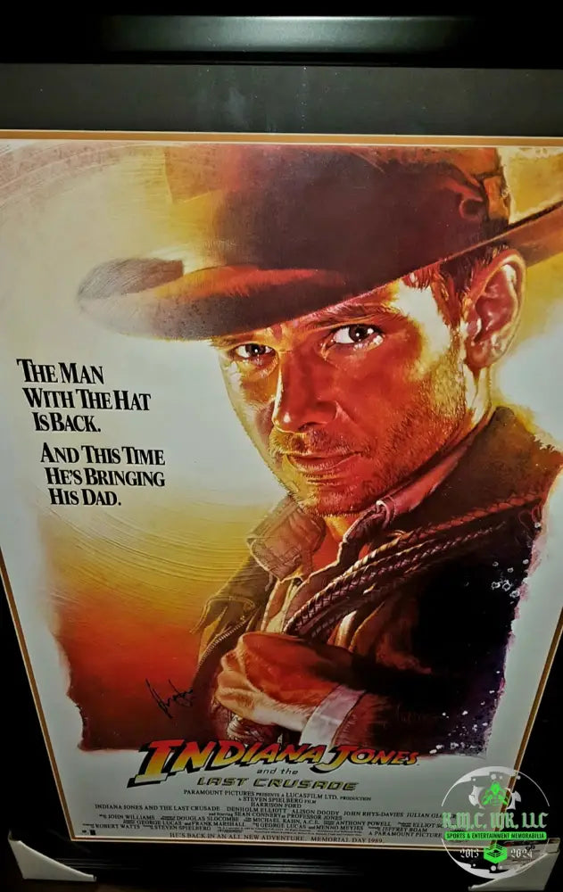 *Indiania Jones Harrison Ford Signed & Autographed 27X40 The Last Crusader Custom Framed W/Gv Cert
