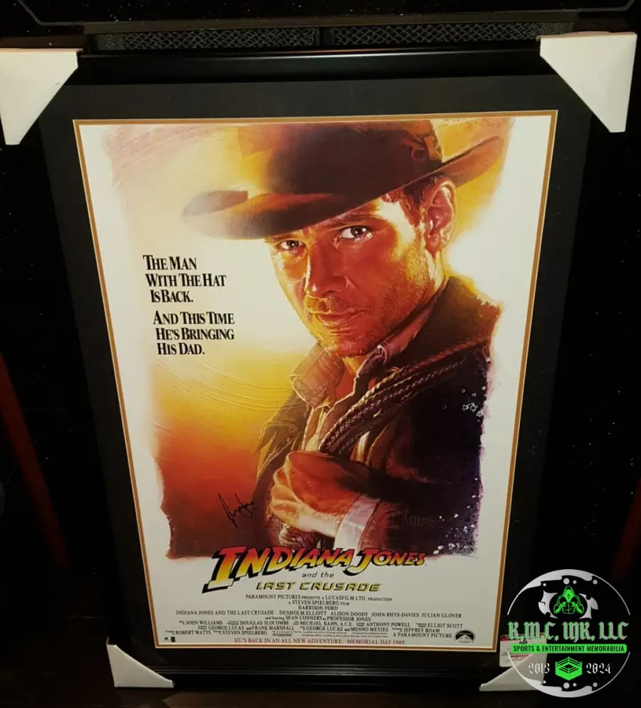 *Indiania Jones Harrison Ford Signed & Autographed 27X40 The Last Crusader Custom Framed W/Gv Cert