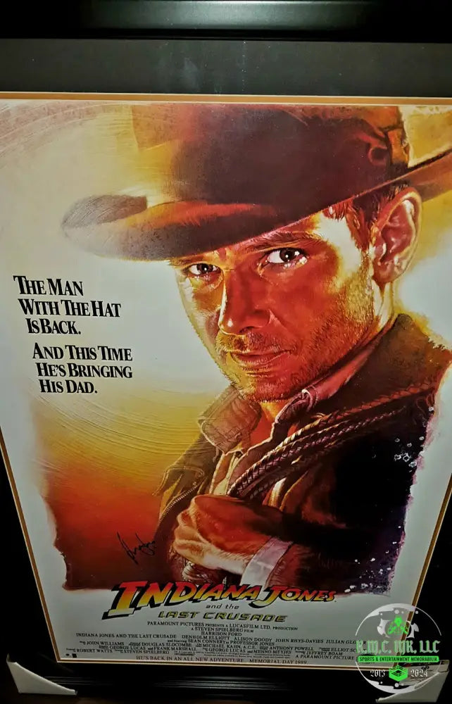 *Indiania Jones Harrison Ford Signed & Autographed 27X40 The Last Crusader Custom Framed W/Gv Cert