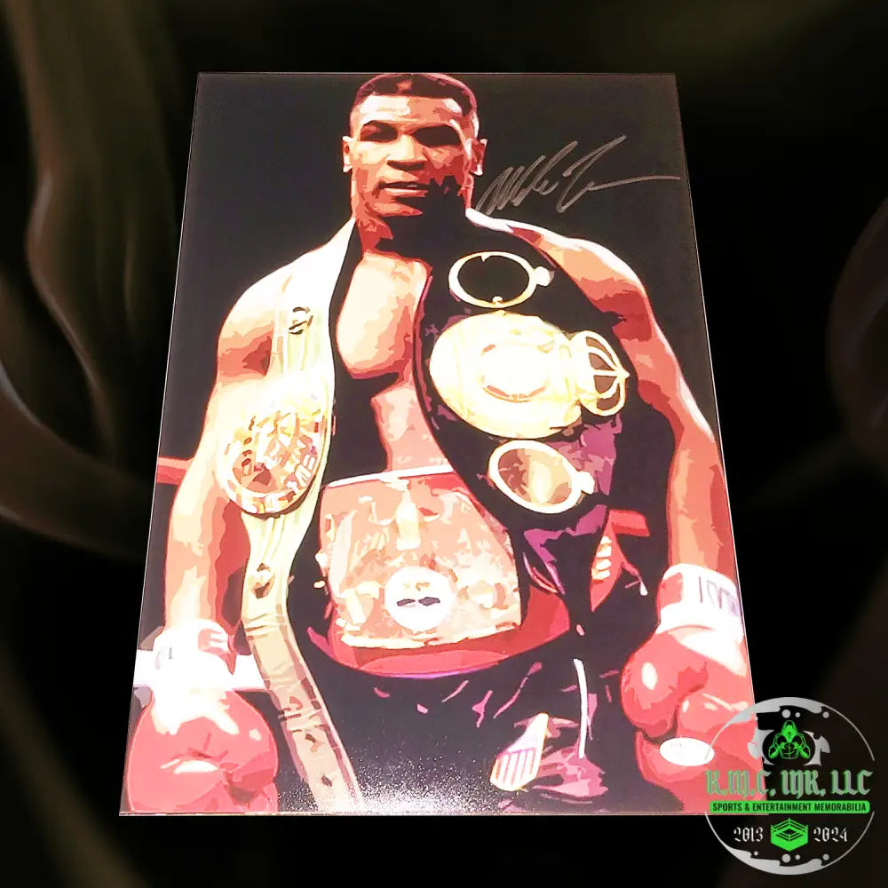 *Iron Mike Tyson Signed Autographed Baddest Man On The Planet 12X18 Custom Championship Title