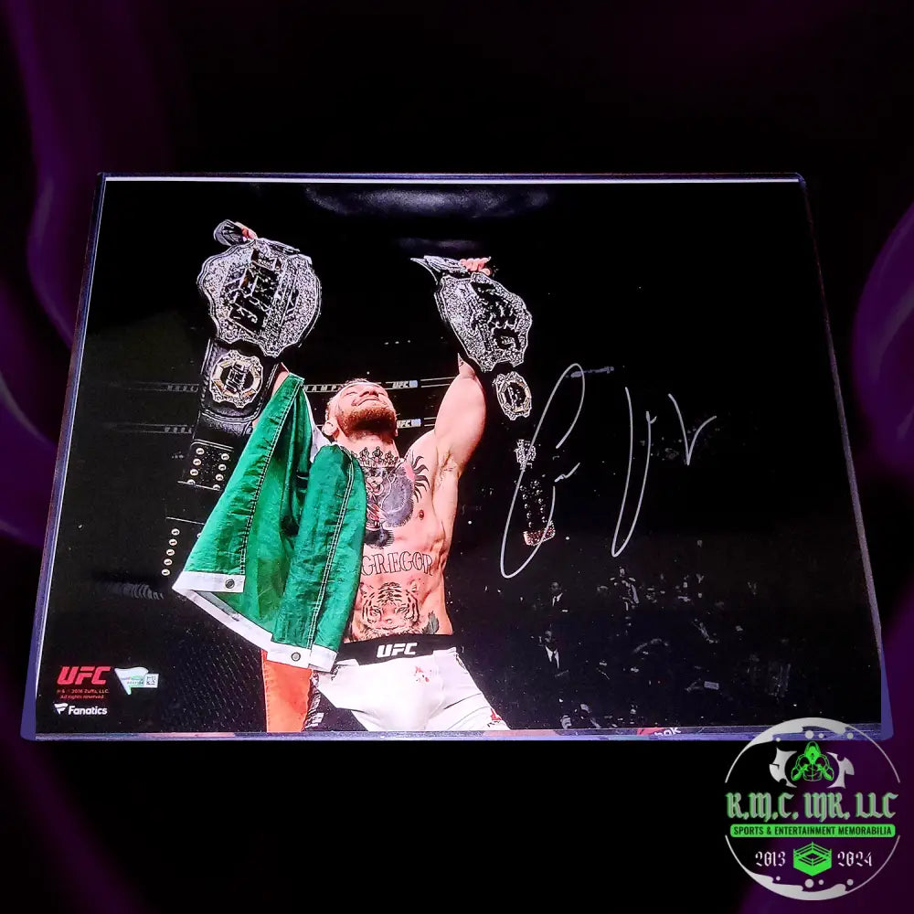 *Ufc Conor Mcgregor The Notorious One Signed Autographed 16X20 Double Champ Photo1 Ufc Msg W/