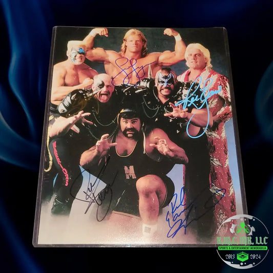 *Wcw Ric Flair/Sting/Lex Luger/Rick Steiner & Road Warriors Hawk Animal Signed Autograph Vintage