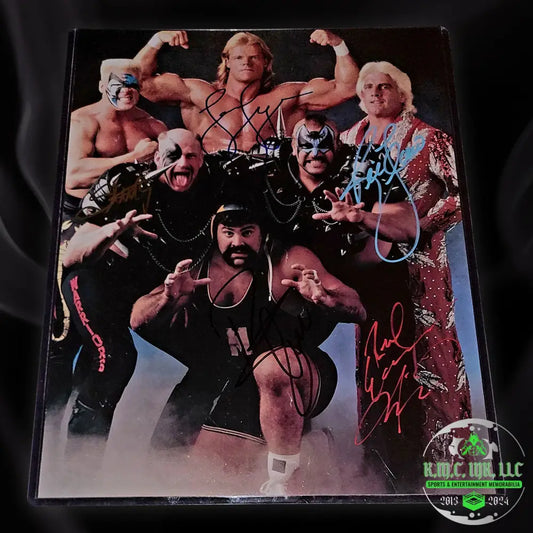 *Wcw Ric Flair/Sting/Lex Luger/Rick Steiner & Road Warriors Hawk Animal Signed Autograph Vintage