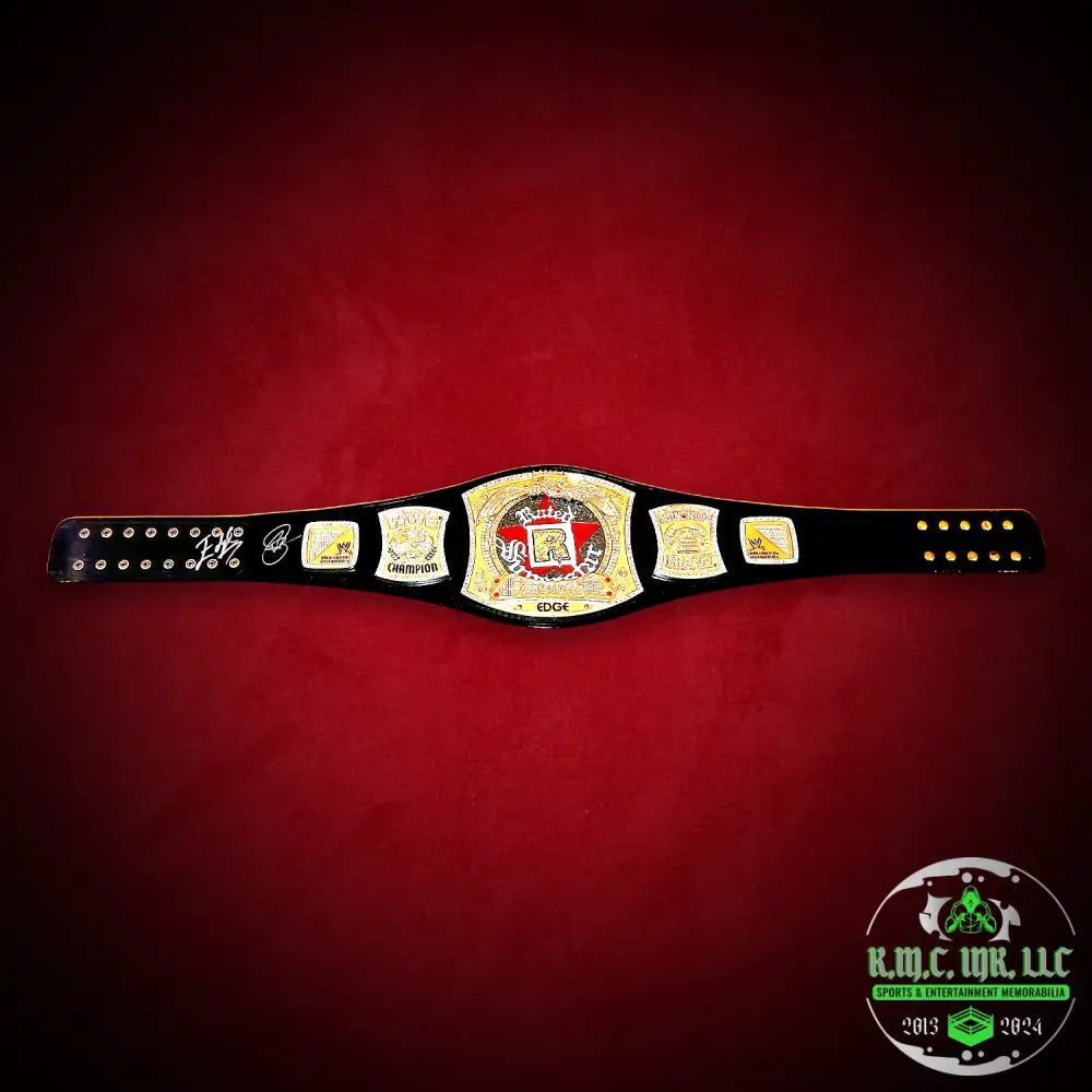 *Wwe Edge & Christian Dual Signed Autographed Rated R Superstar Spinner Belt W/Proof: