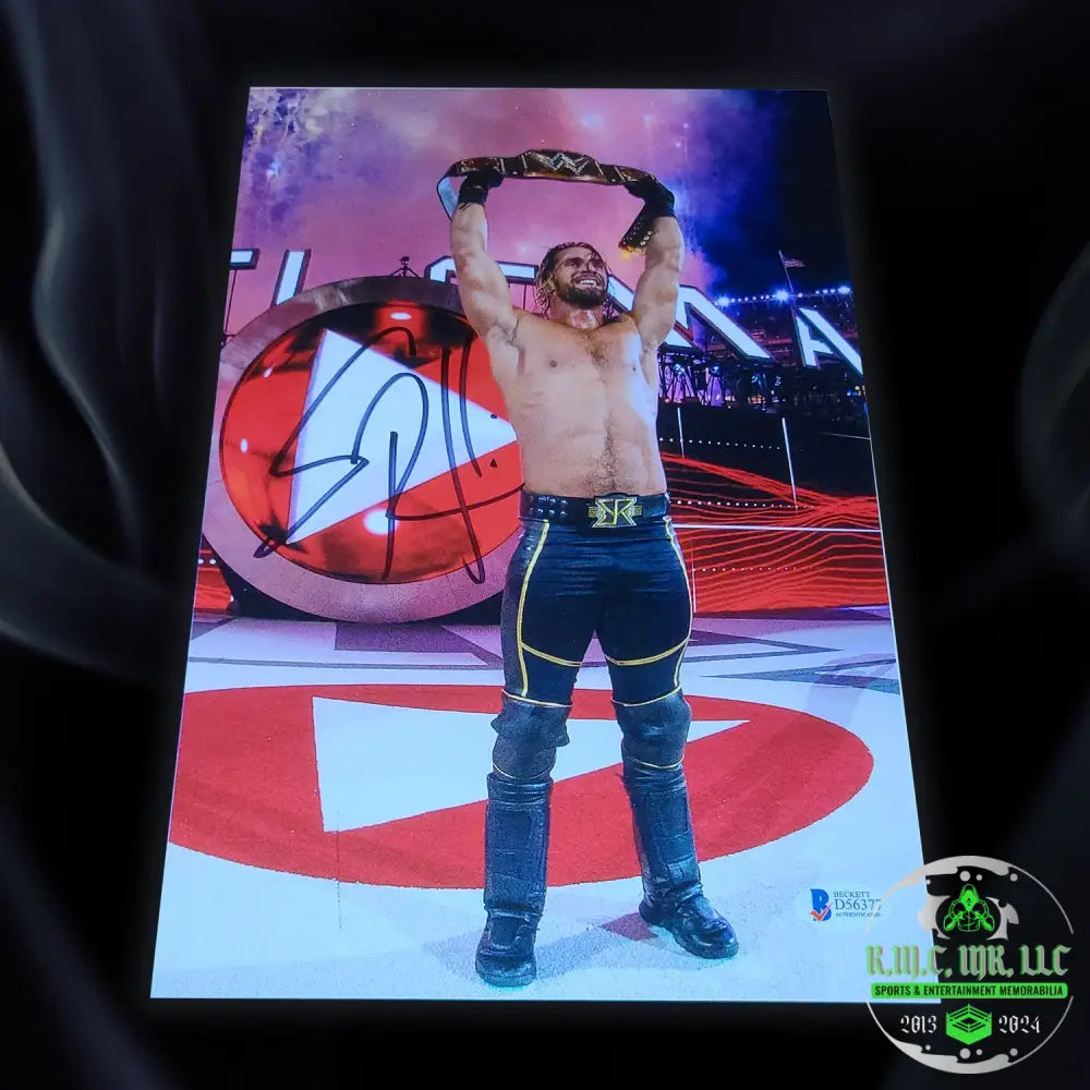 *Wwe Seth Rollins Signed Autographed Mania 31 Mitb Cash In 10X12 Photo W/ Beckett Bsa* #Rollins210