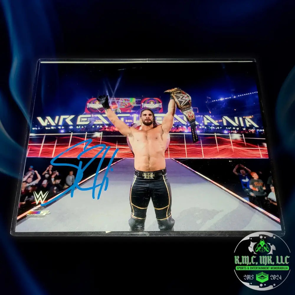 *Wwe Seth Rollins Signed Autographed Mania 31 Title 8X10 Photofile* #Rollins174