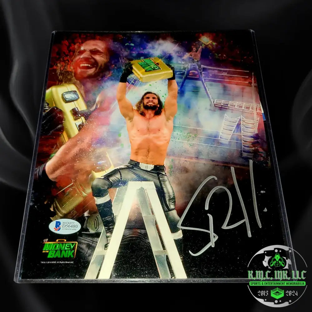 *Wwe Seth Rollins Signed Autographed Mitb Briefcase Collage 8X10 Photofile W/Beckett Bsa*