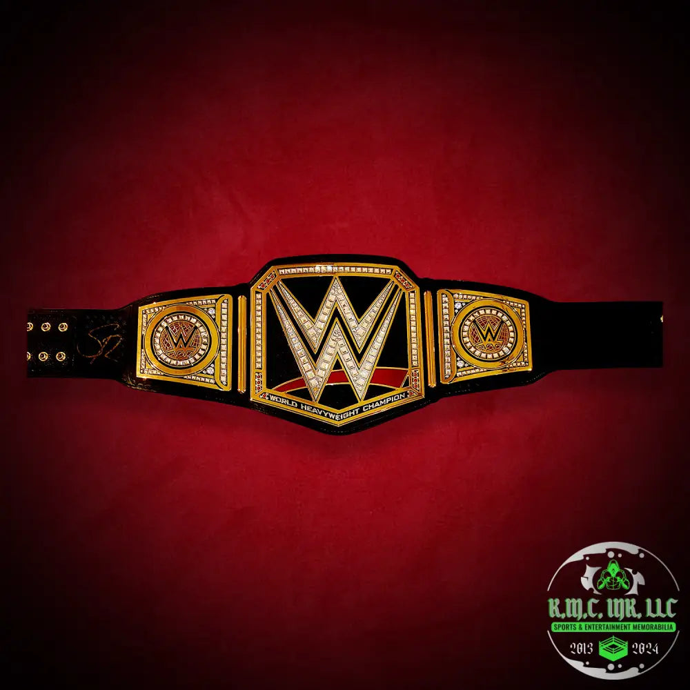 *Wwe Seth Rollins Signed Autographed Wwe World Heavyweight Championship Title Gold Ink W/ Onsite