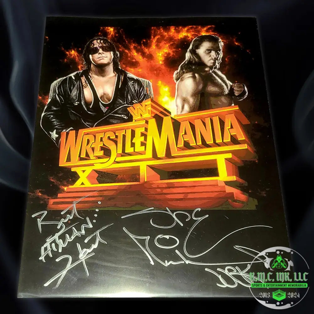 *Wwe Shawn Michaels Hbk & Bret Hitman Hart Dual Signed Silver Autographed Mania 12 Photo #Hbkbret138