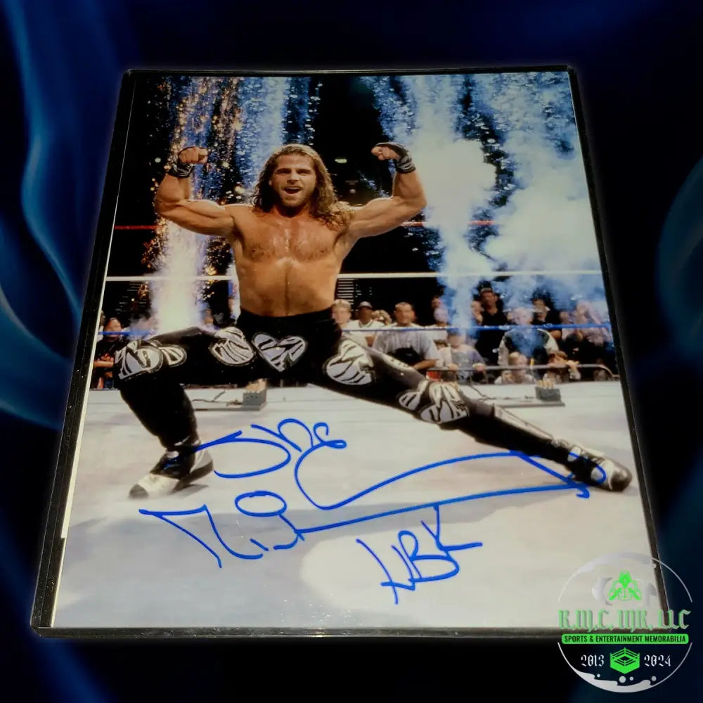 *Wwe Shawn Michaels Hbk Signed Autographed Blue Photo 8X10 #Hbk133