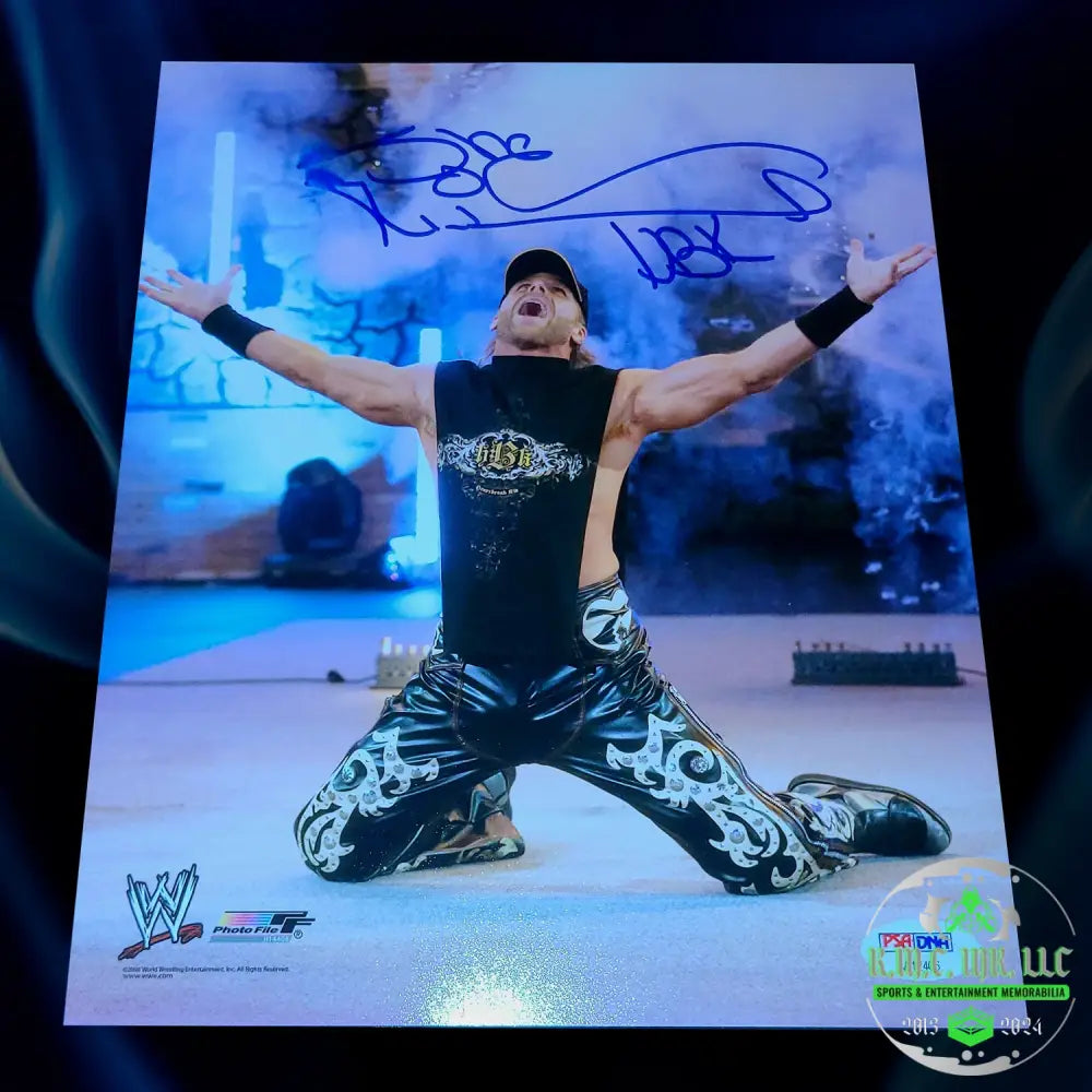 *Wwe Shawn Michaels Hbk Signed Autographed Blue Photofile 8X10 W/Psa #Hbk128