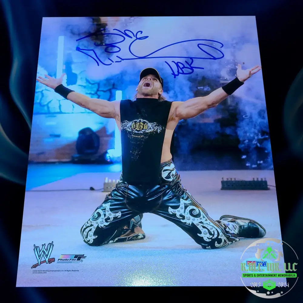 *Wwe Shawn Michaels Hbk Signed Autographed Blue Photofile 8X10 W/Psa #Hbk131