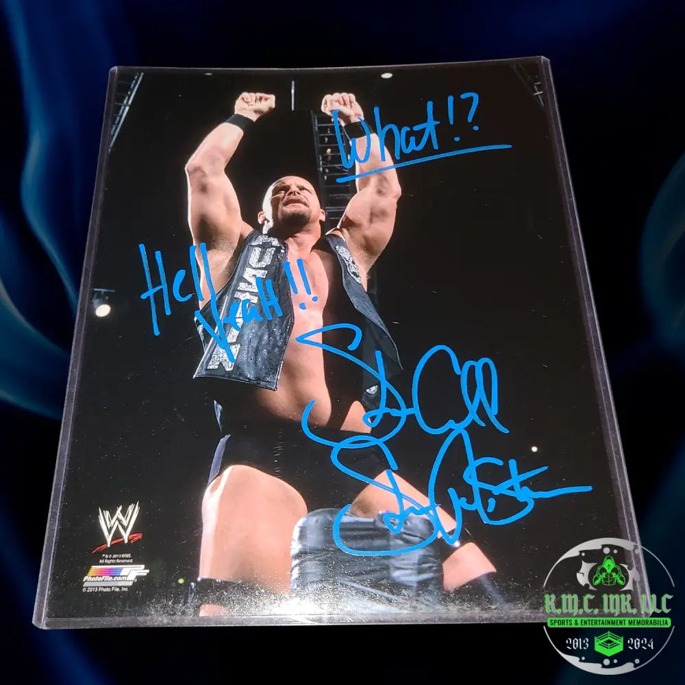 *Wwe Stone Cold Steve Austin Signed Autographed & Inscribed ’Hell Yeah!’ ’What!?’ 8X10