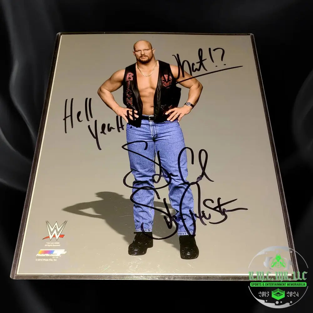 *Wwe Stone Cold Steve Austin Signed Autographed & Inscribed ’Hell Yeah!’ ’What!?’ 8X10