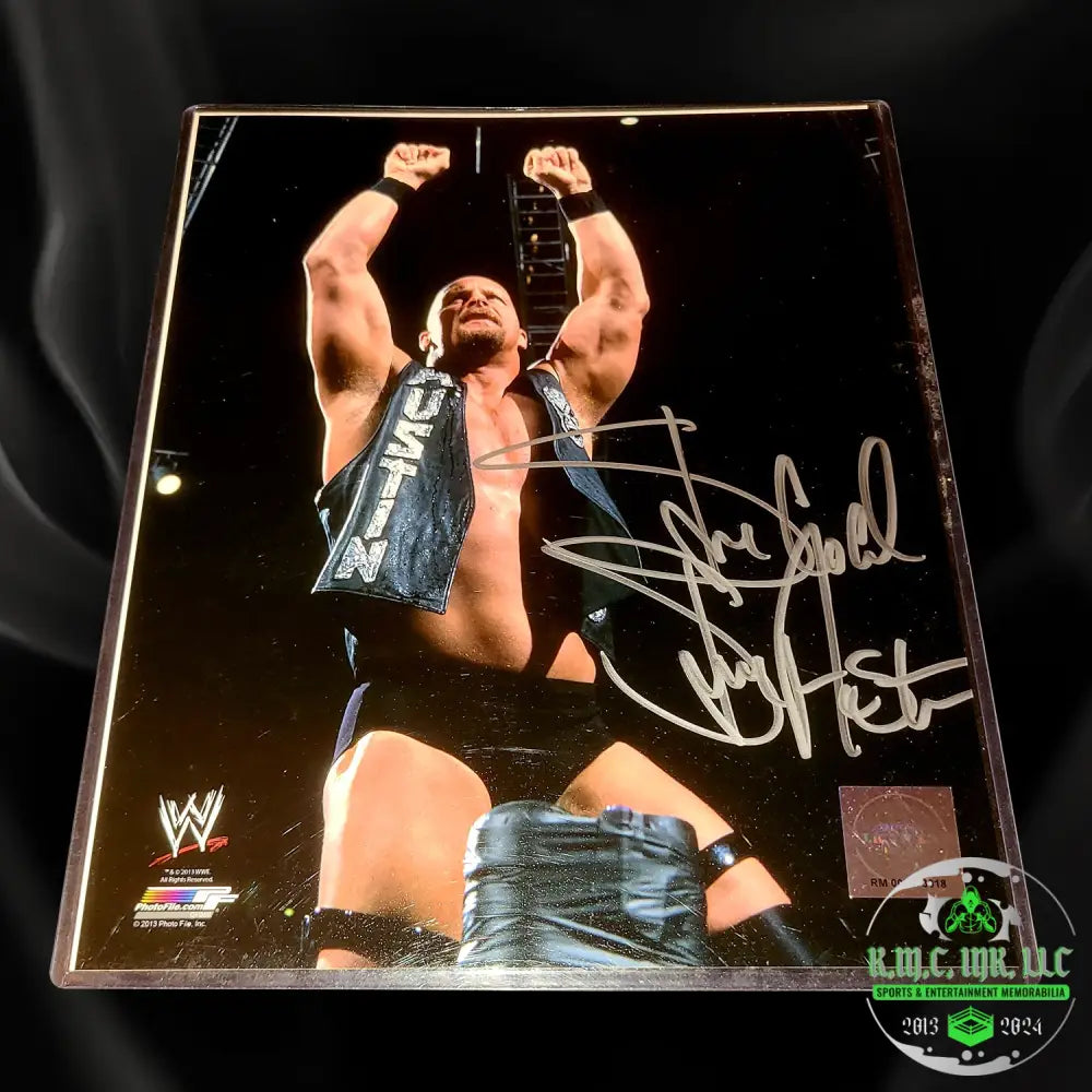 *Wwe Stone Cold Steve Austin Signed Autographed Silver 8X10 Photofile* #Austin32