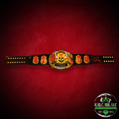 *Wwe Stone Cold Steve Austin Signed Autographed Smoking Skull Championship Title Red Signature W/