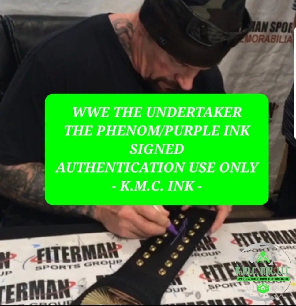 *Wwe The Undertaker Phenom Signed Autographed Wwf Winged Eagle Championship Title Custom W/ Purple