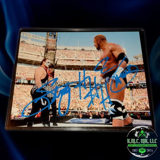 *Wwe Triple Hhh & Icon Sting Dual Signed Autographed 8X10 Photofile #Hhh116