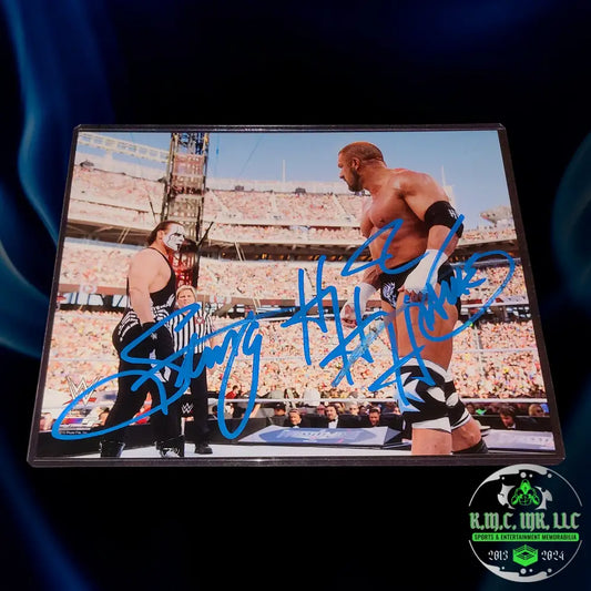 *Wwe Triple Hhh & Icon Sting Dual Signed Autographed 8X10 Photofile #Hhh119