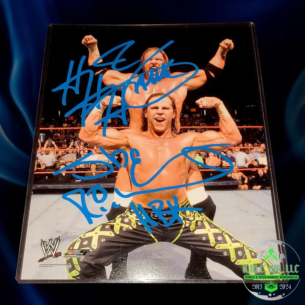 *Wwe Triple Hhh & Shawn Michaels Hbk Dual Signed Autographed Dx 8X10 Photofile #Dx113