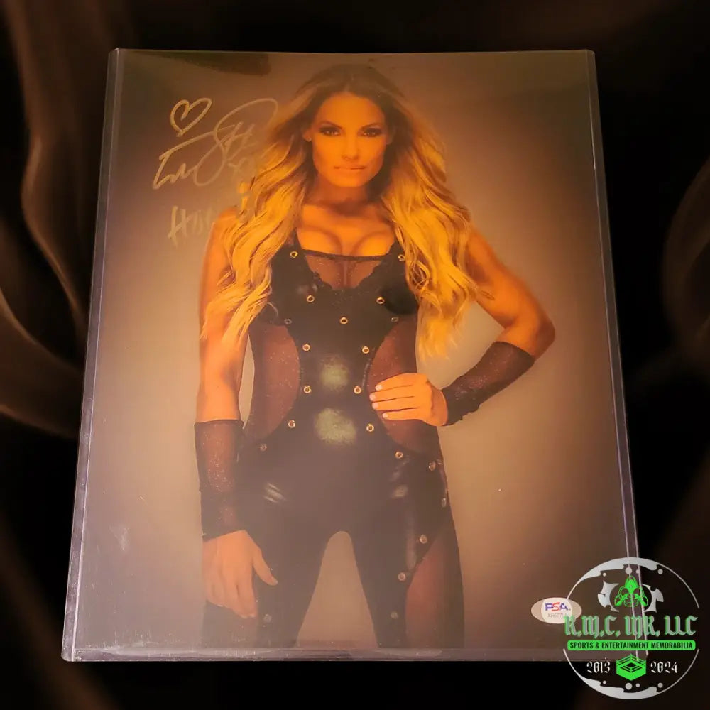 *Wwe Trish Stratus Hof Signed Autographed 11X14 Gold Metallic Photo1 W/Psa* #Trish321