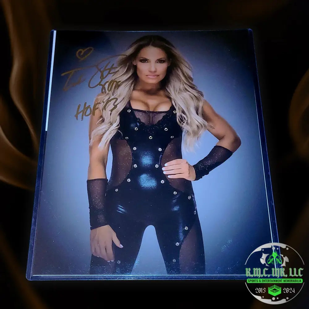 *Wwe Trish Stratus Hof Signed Autographed 11X14 Gold Metallic Photo2* #Trish322