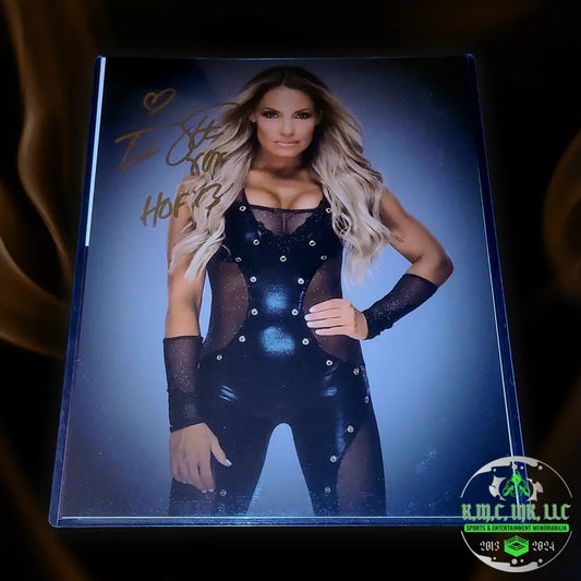 *Wwe Trish Stratus Hof Signed Autographed 11X14 Gold Metallic Photo2* #Trish322